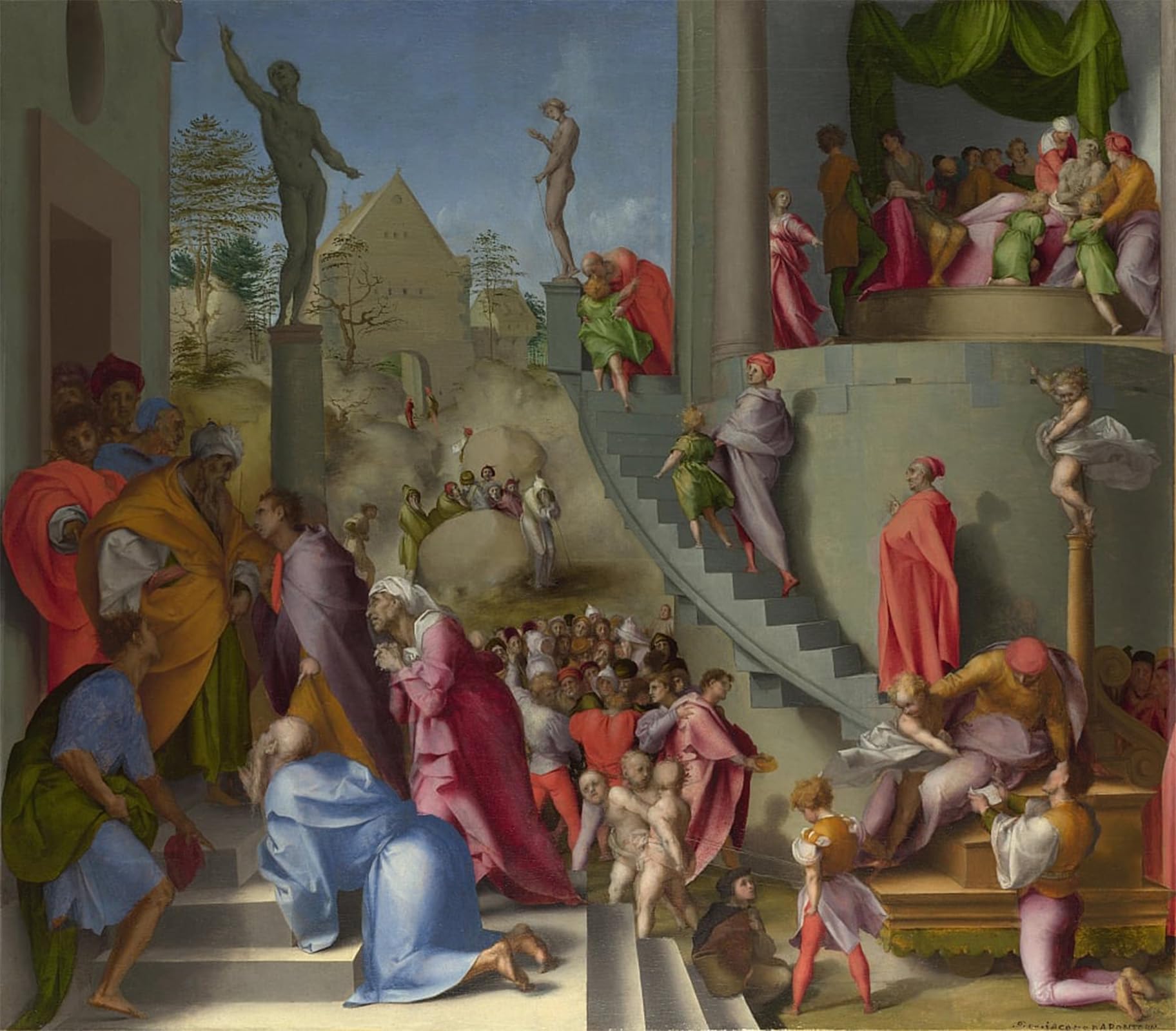 ARTXLXXBN Famous Print Painting Colorful Art Print with Jacob in Egypt From Scenes by Jacopo Pontormo Canvas Art Decorations for Home Decor 60x90cm