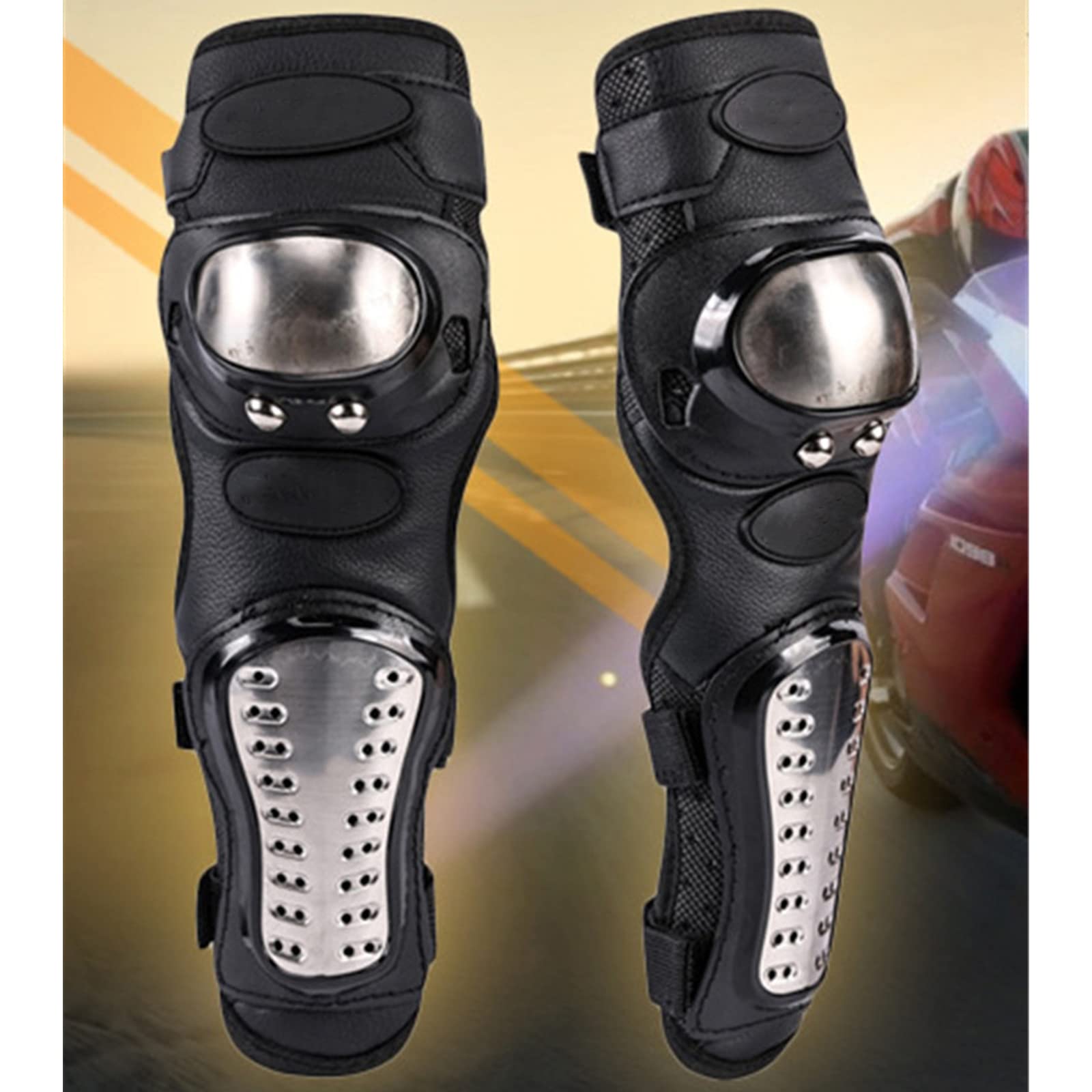 4Pc Motorrad Lange Knieschützer Ellenbogenschutz Motorrad Racing Outdoor SportsThick Edelstahl Schutzausrüstung Set