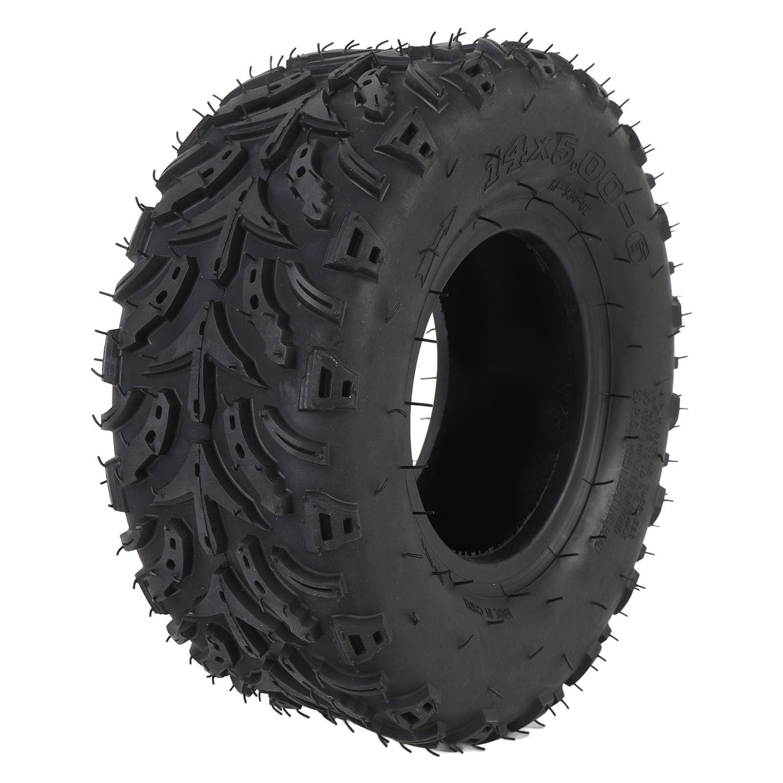 14x5.00-6 Pneumatico per Ruota, Pneumatico in Gomma Tubeless per Aspirazione, Robusto ATV Quad Off Road Go Kart Carrello da Mini Bici Pneumatico per Ruota Anteriore con Cerchio