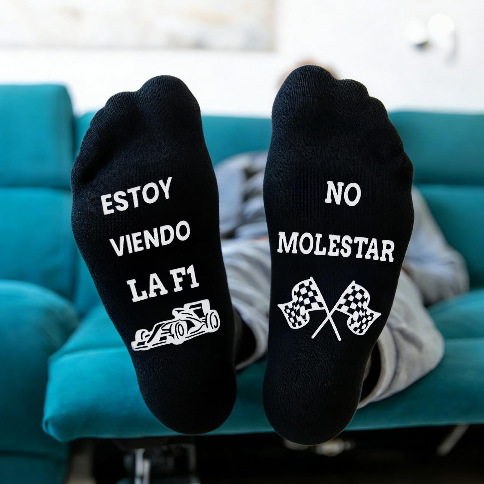 Leikedun Calcetines Divertidos de Fórmula 1 Antideslizantes Regalo Original para Amantes del F1