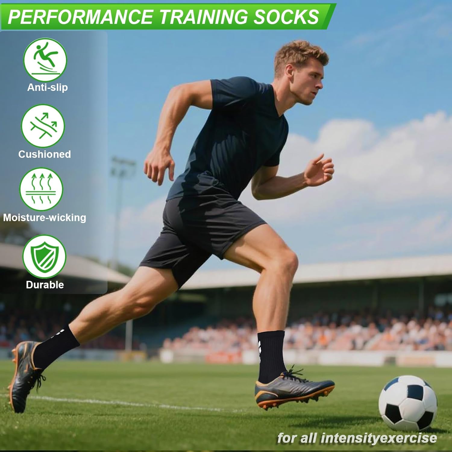 4-Pairs Grip Soccer Socks Men Women Non-slip Sports Socks Cushioned Football Yoga Pilates Basketball Rugby Hiking - Image 5