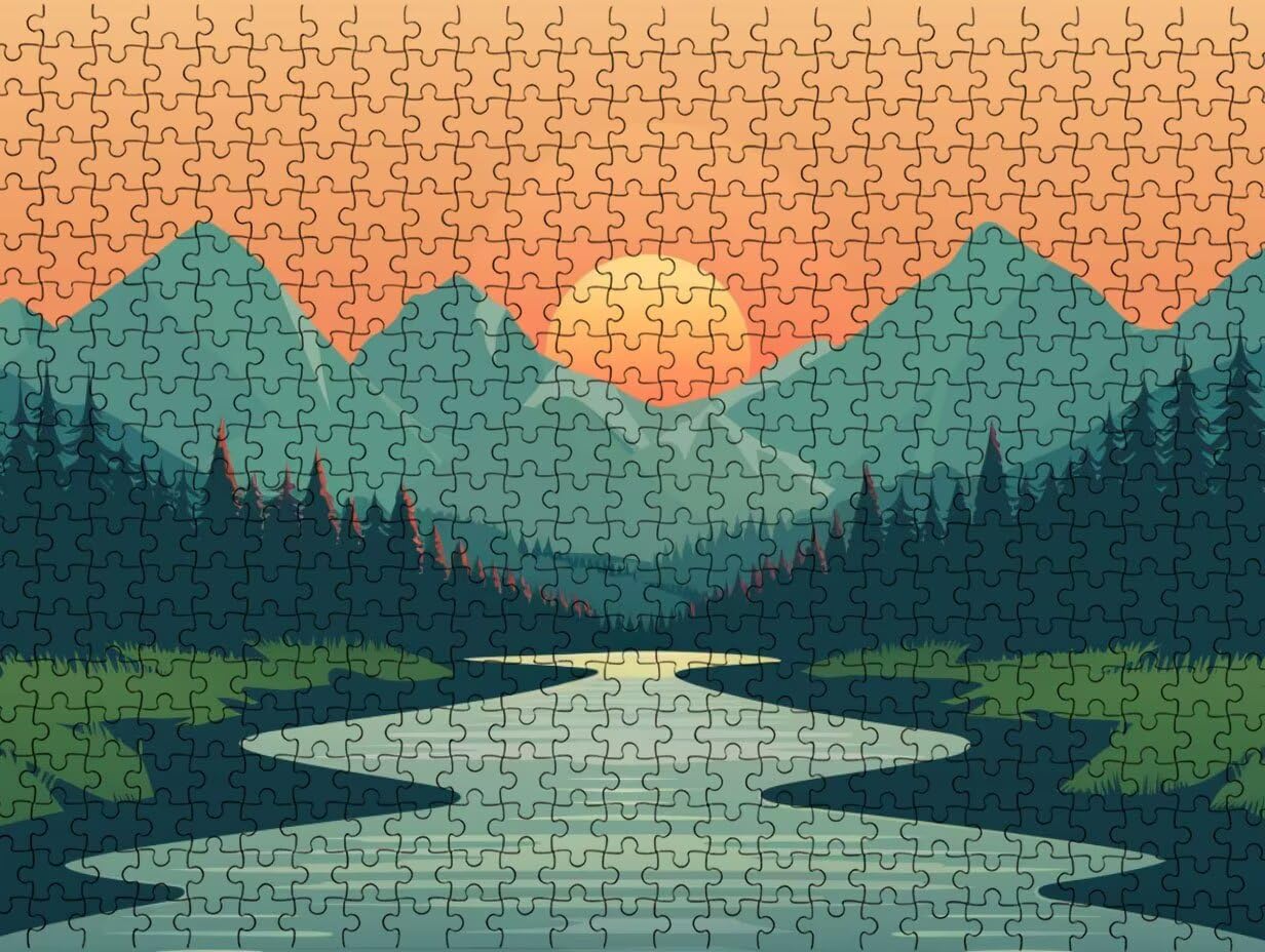 Puzzle pour Adults 3000 Pièces, Montagne Verte, Jigsaw Bois de YHPGL4-567
