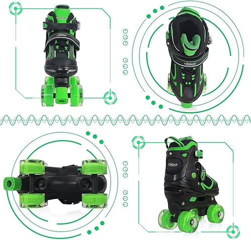 Miniatura 3 de Nattork Patines de ruedas para niños y niñas, 4 tamaños ajustables con todas las ruedas iluminadas, regalo de cumpleaños para deportes en interiores