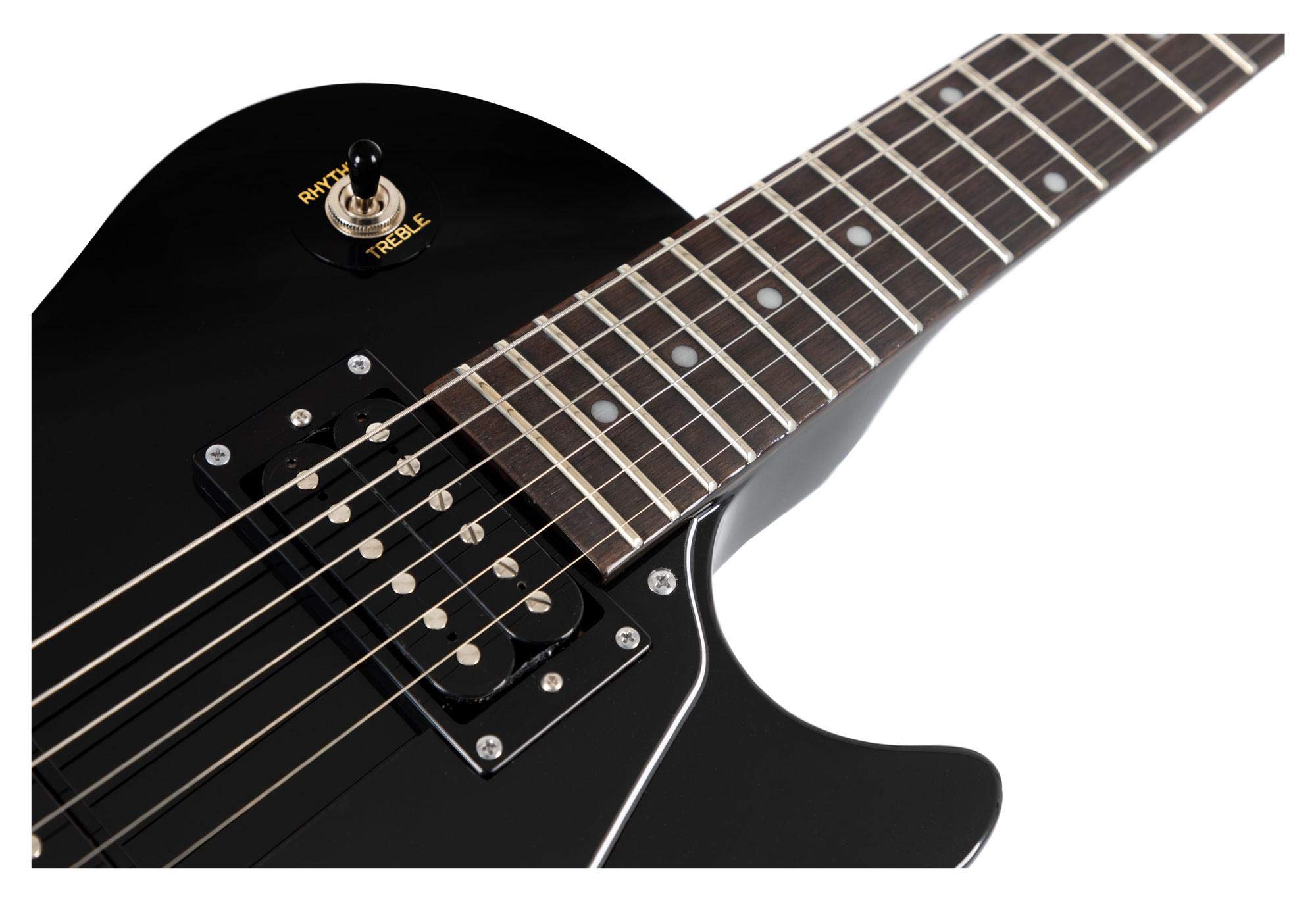 Shaman Element Series SCX-100B - E-Gitarre in Single Cut-Bauweise - geleimter Hals aus Mahagoni - Macassar-Griffbrett - schwarz