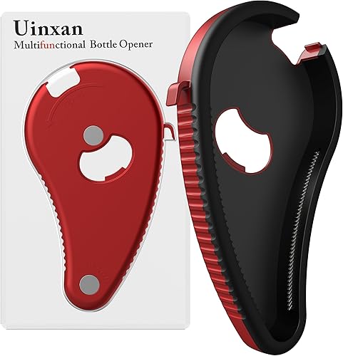 Abridor de botellas multifunción para aguatarro refrescocerveza tapones de rosca giratorios removedor de sellado de tapa captador de tapa magnético