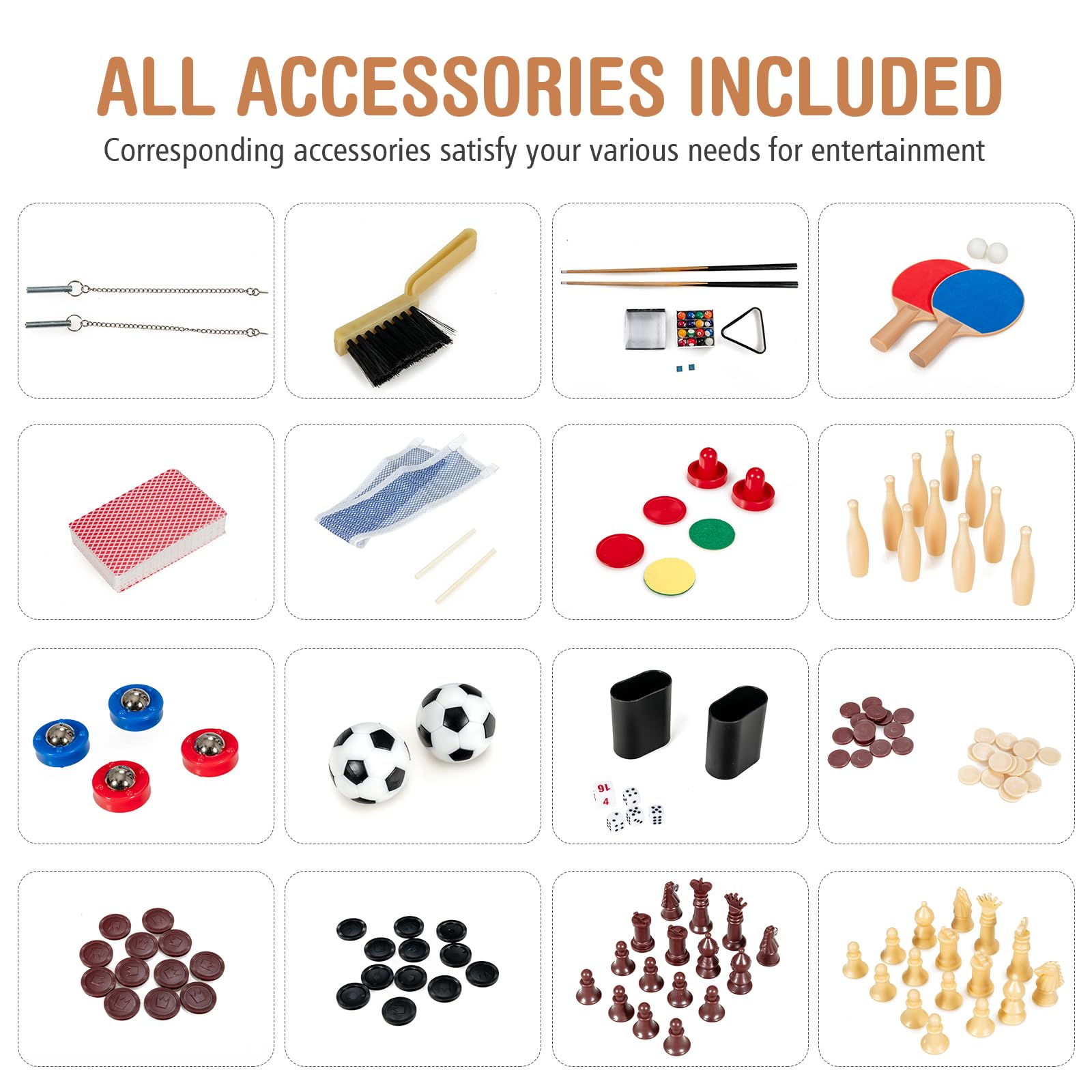 HOMASIS 10 in 1 Tavolo Multigioco per Bambini e Adulti, Tavolo da Gioco con Calcio Balilla, Bowling, Ping Pong, Hockey, Biliardo, Shuffleboard, Dama, Poker, Scacchi e Backgammon, per Casa