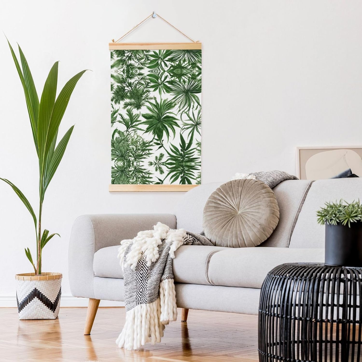 Flowering Herbs And Herbaceous Plants Print Poster Hanger,Hanging Poster, Poster Frame,Wood Poster Hanger, For Wall Hanging