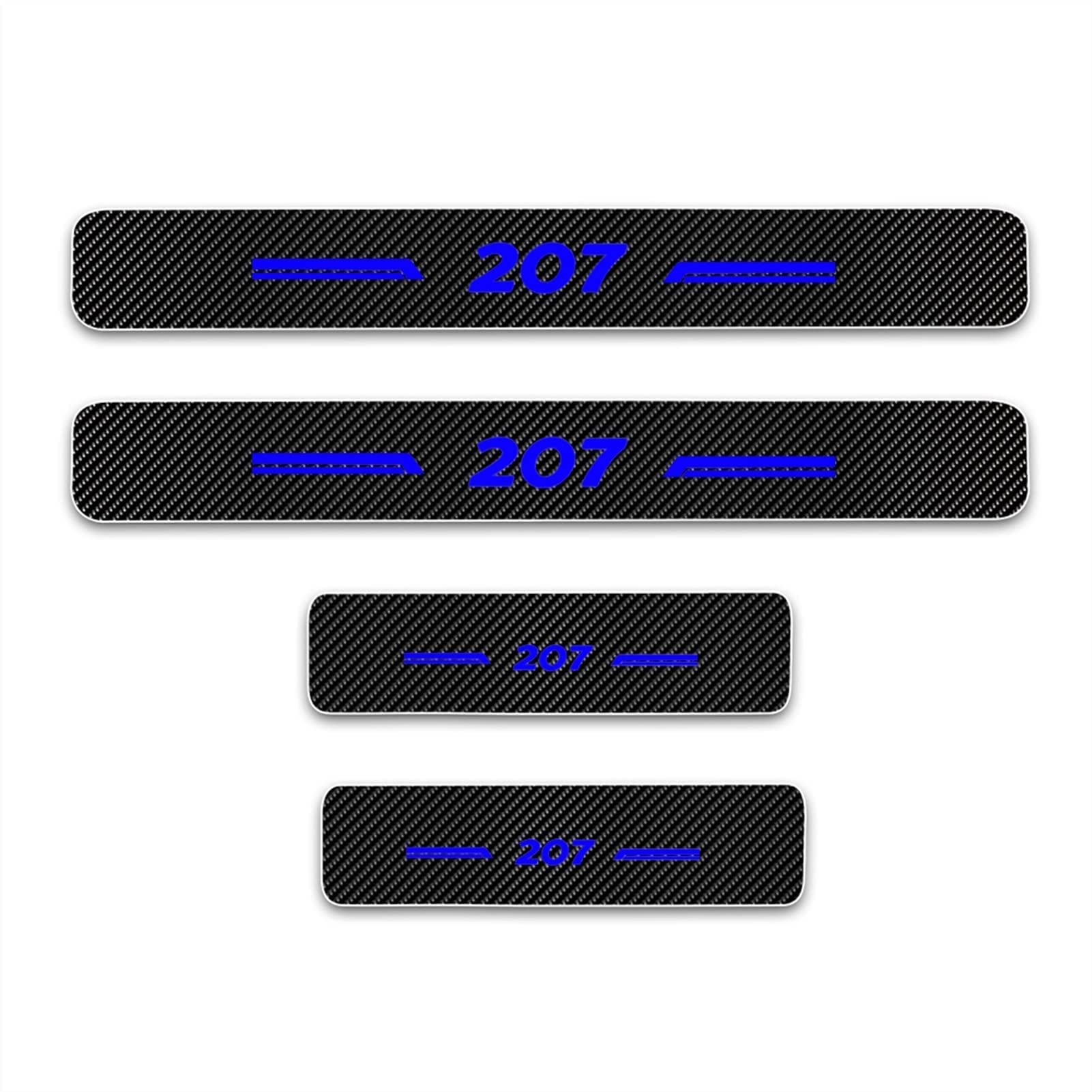 EAGLEG Car Carbon Fiber Sill Protectors Strips, Anti Scratch Car Door Guard Edge Protector Sticker for Peu-geot 207, Decorative Styling Accessories,Blue
