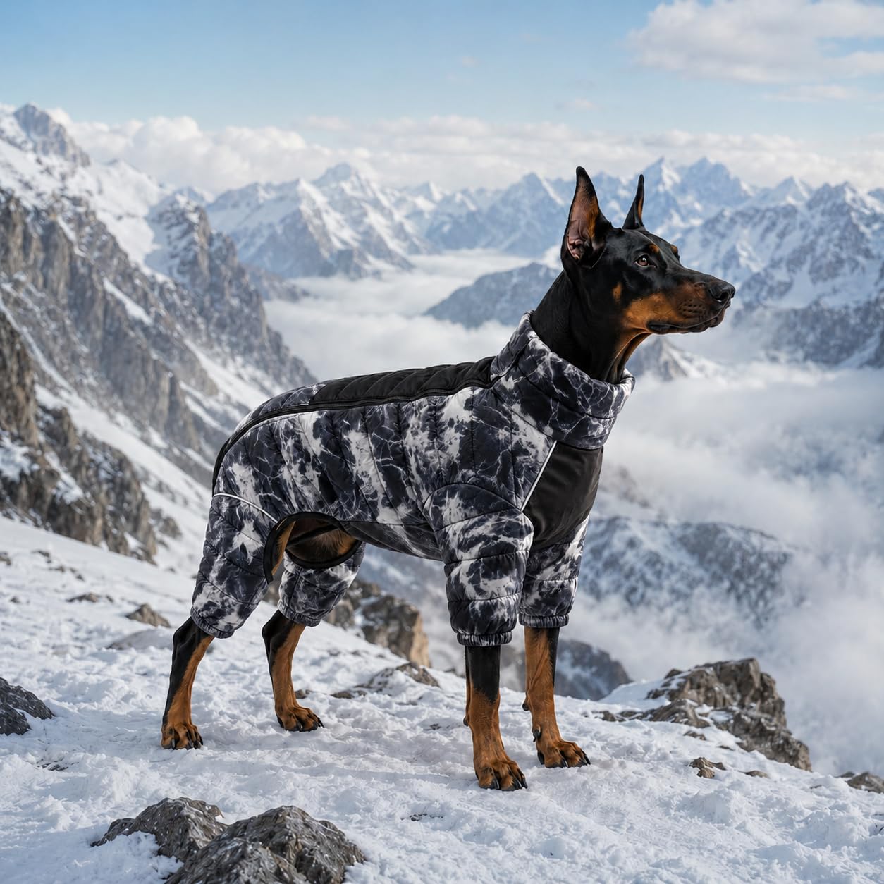Manteau pour Chien, Veste Chaude à 4 Pattes Couverte, imperméable, Coupe-Vent, réfléchissante, avec Fermeture éclair réglable, pour Chiens de Petite, Moyenne et Grande Taille, micai, Noir, Taille M