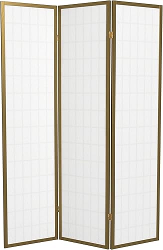 Miniatura 7 de Oriental Furniture 6 pies Panel alto para ventana edición especial dorado 5 paneles