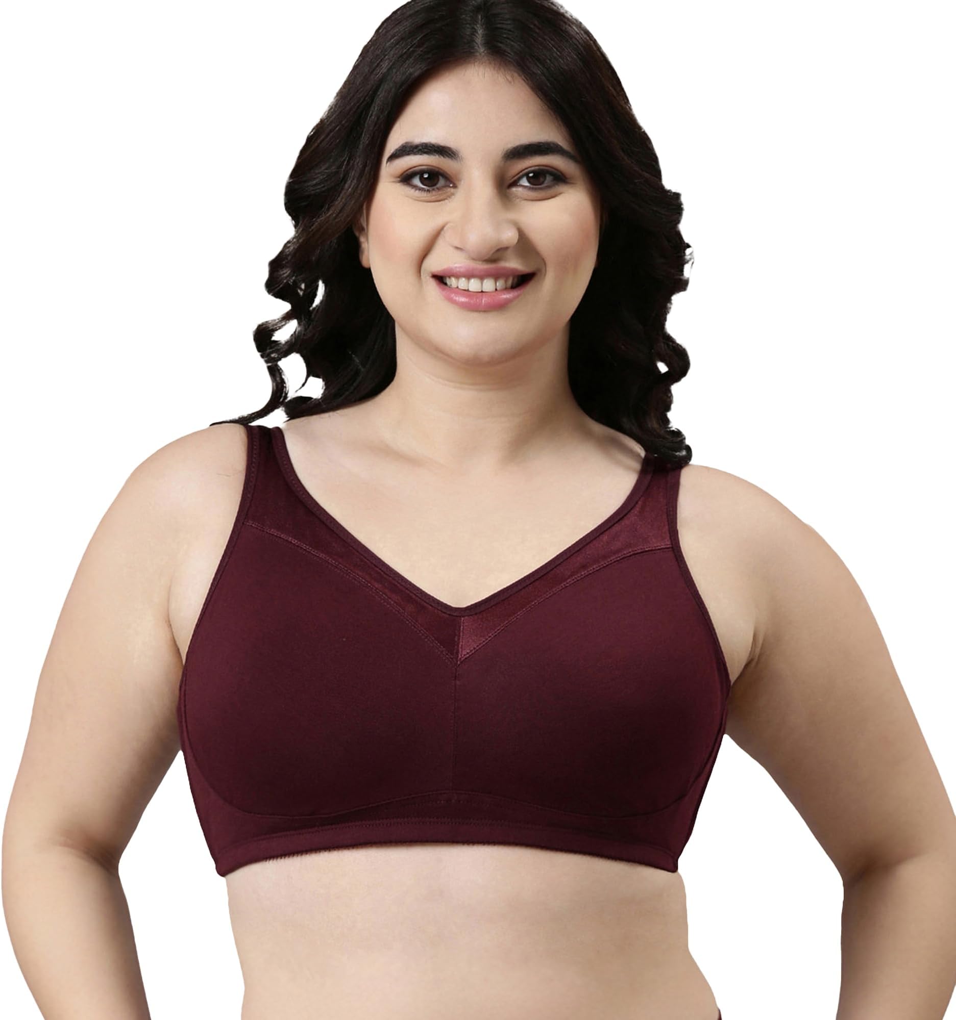 Enamor Full Support Super Lift Women's Cotton Everyday Minimizer Bra - Non Padded, Wirefree, Full Coverage - A112 (Available in Plus Sizes)