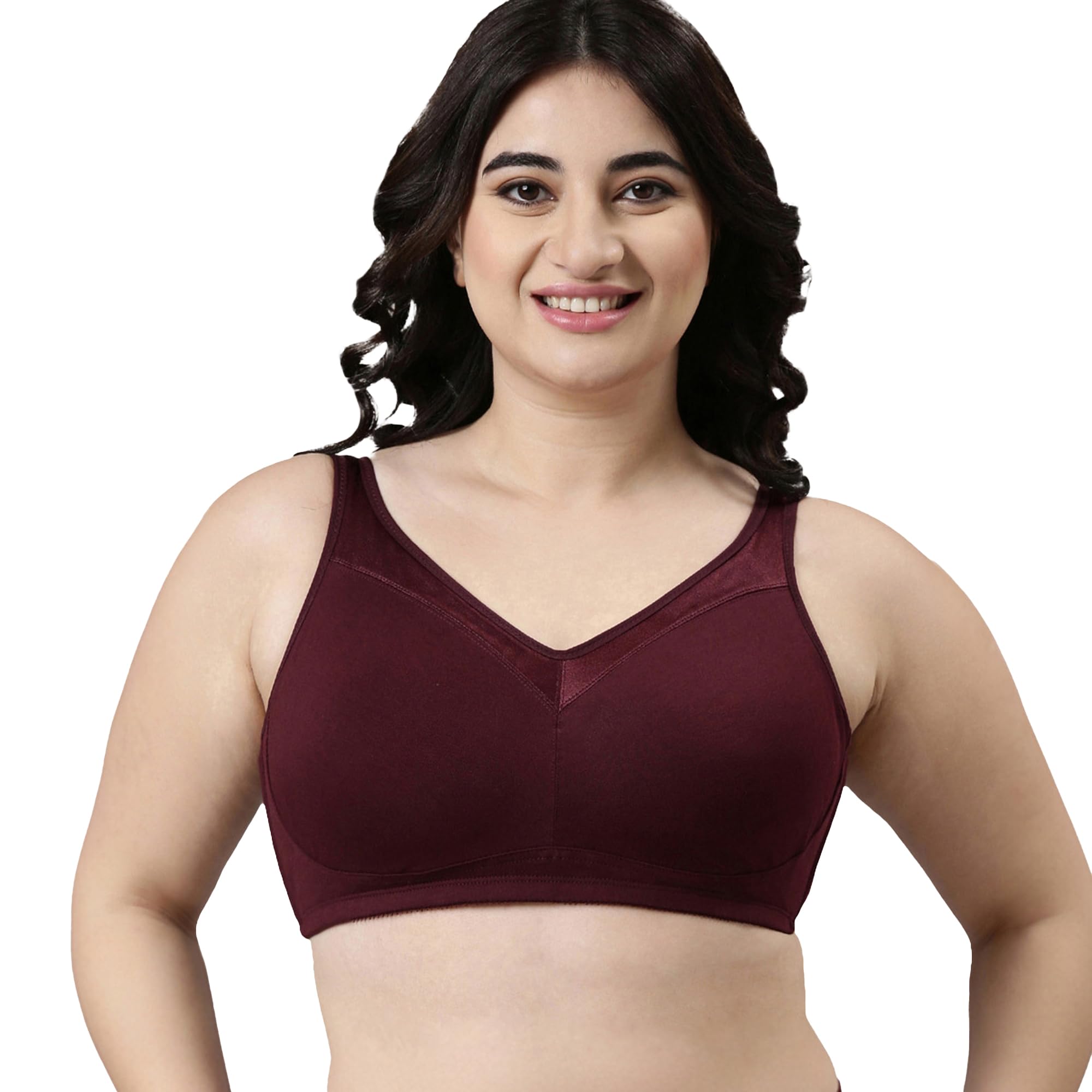 Enamor Full Support Super Lift Women's Cotton Everyday Minimizer Bra - Non Padded, Wirefree, Full Coverage - A112 (Available in Plus Sizes)