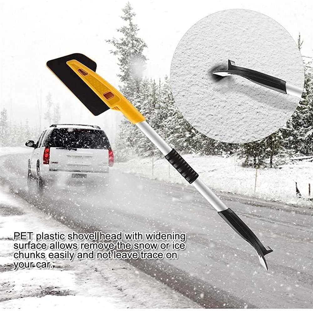 XMING 2 IN1 Telescopio Espuma Cepillo de Nieve Scaper de Hielo Desmontable, Cepillo de remoción de Nieve Auto de Invierno Cepillo de eliminación de Palas Extensibles for automóviles