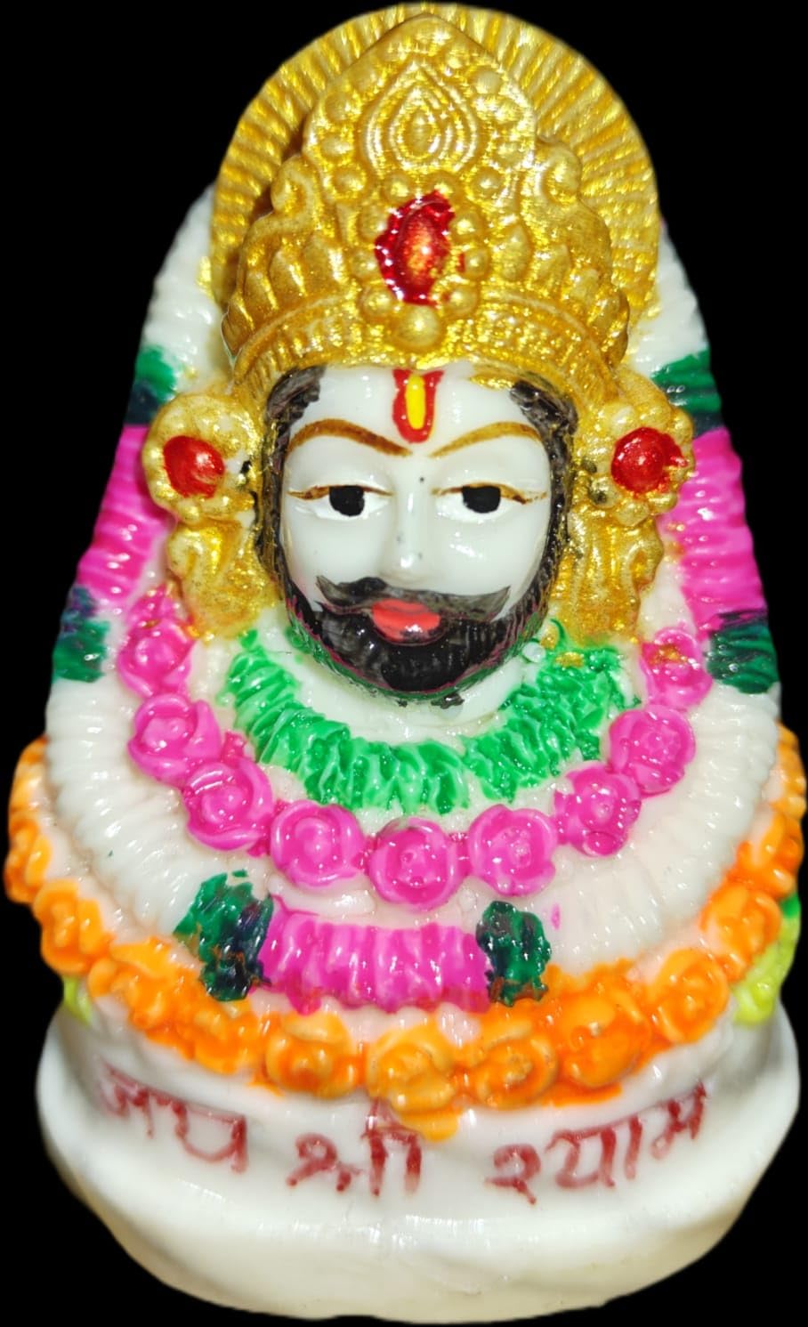Generic Khatu Shyam Baba Statue in 3 x 2 Inch Khatu Shyam Ji Idol | Shyam Baba Murti Idol Statue Sculpture (Marble) Multicolor Car Dashboard Figurine, Small, SKE05/24-01