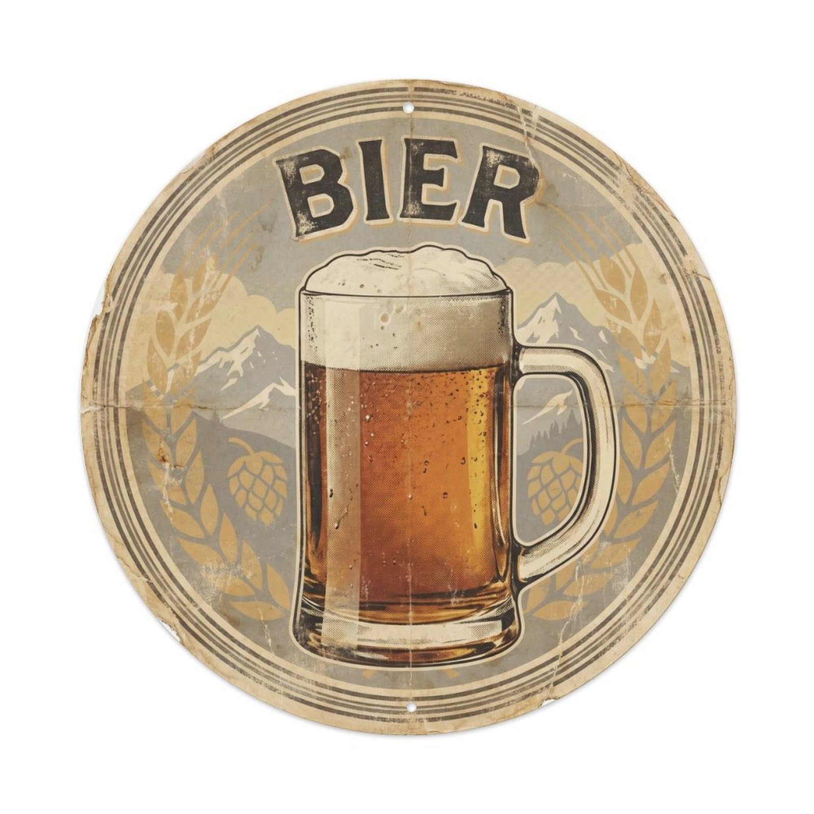 Craft Beer Austrian Travel Pub Culture Screenprint Metal Tin Sign