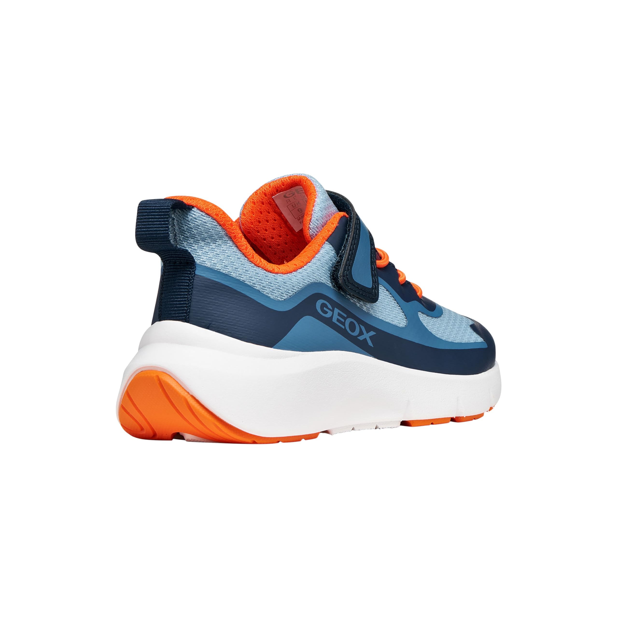 Geox Pro-Ran J65P7F Sportschuhe für Kinder, Marineblau Orange, Klettverschluss, ergonomisch, gedämpft
