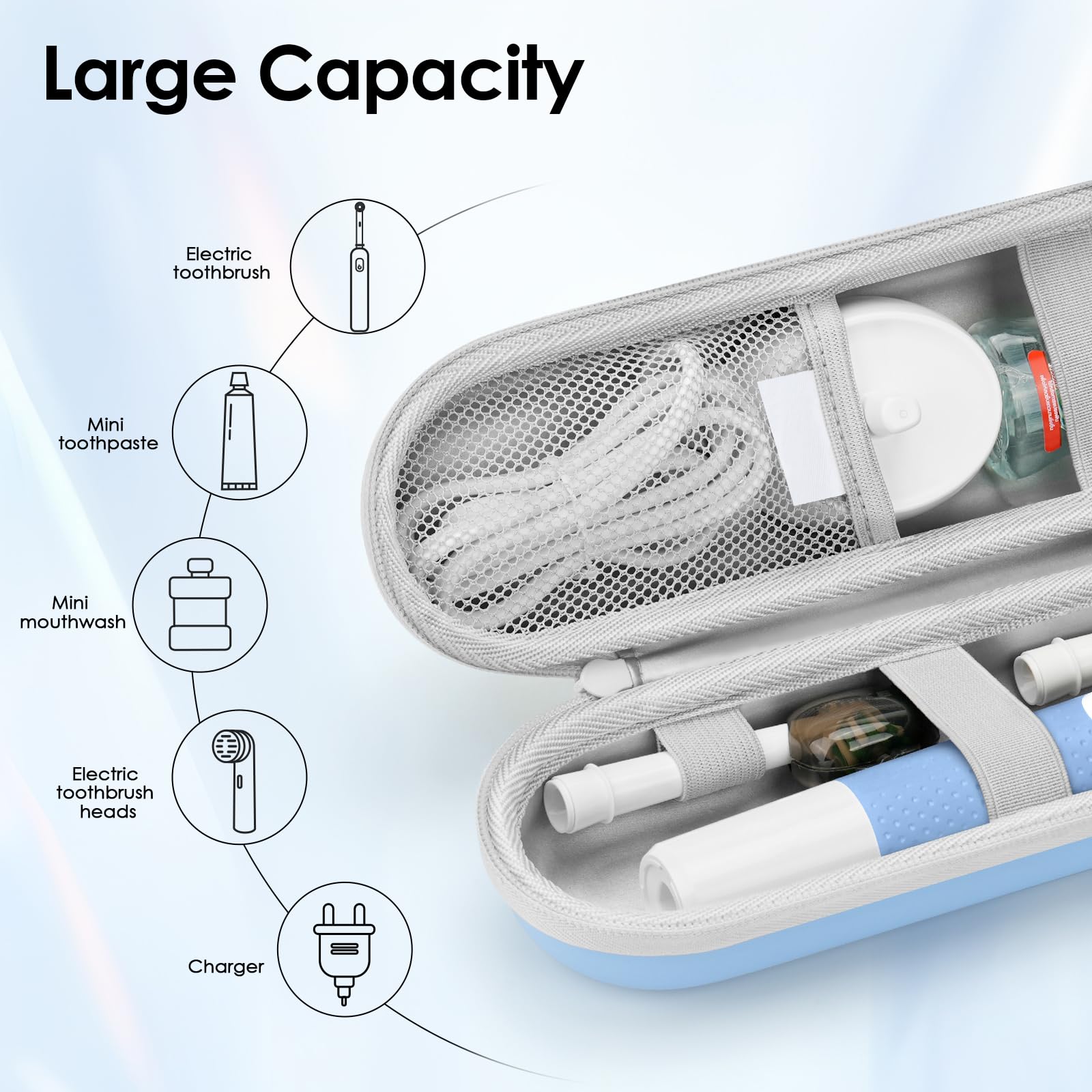 Yinke Funda para cepillo de dientes eléctrico, funda de viaje para cepillo de dientes eléctrico, funda portátil para cepillo de dientes