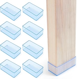 (8 PCS) 2x4 Wood Post Rubber End Caps (1.57" x 3.15") – Waterproof and Weather-Resistant Rubber Caps for Table Legs, Chair Legs, Armrests, and Outdoor Lumber Posts (Transparent)