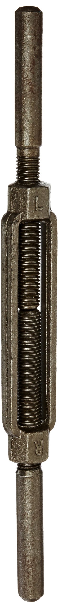 Indusco TB034IM13 Self-Colored Drop Forged Galvanized Steel Stub End Turnbuckle, 5200 lbs Working Load Limit, 3/4" Threaded Diameter x 6" Take-Up, 17"