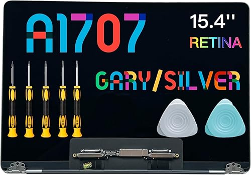 Seven Puppy Reemplazo para Pro Retina 15 "A1707 2016-17 finales de 2016 mediados de 2017 EMC 3072 3162 Reemplazo de pantalla LCD (plateado)