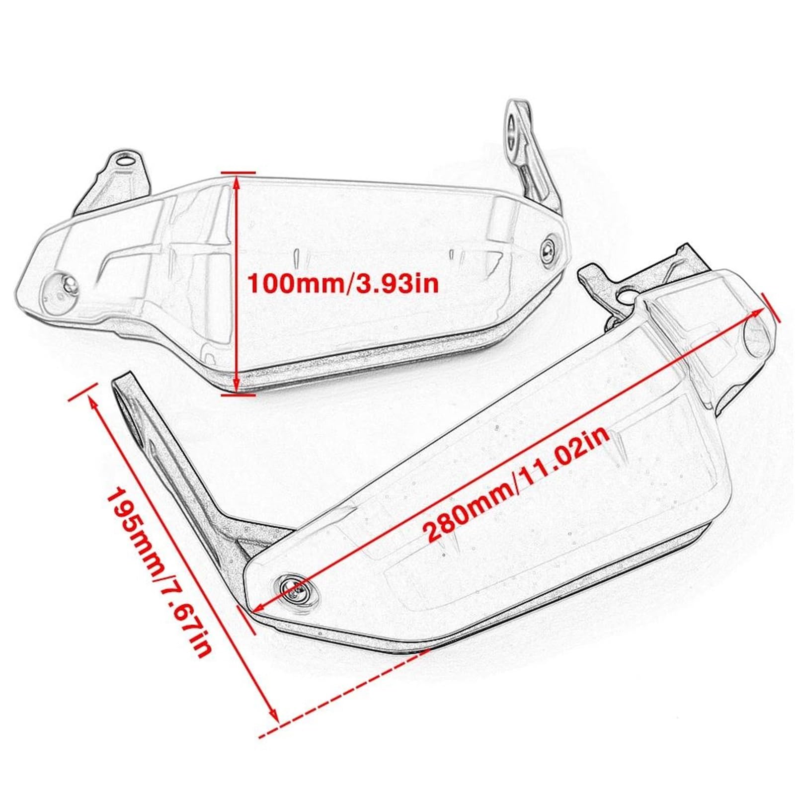 Paramani Moto Paramani per Manubrio Moto Protezione Scudo per H&Onda CRF 1100 L CRF1100L Africa Twin ADV Sports 2020-2024 Paramani Copertura Antivento(Bianco)