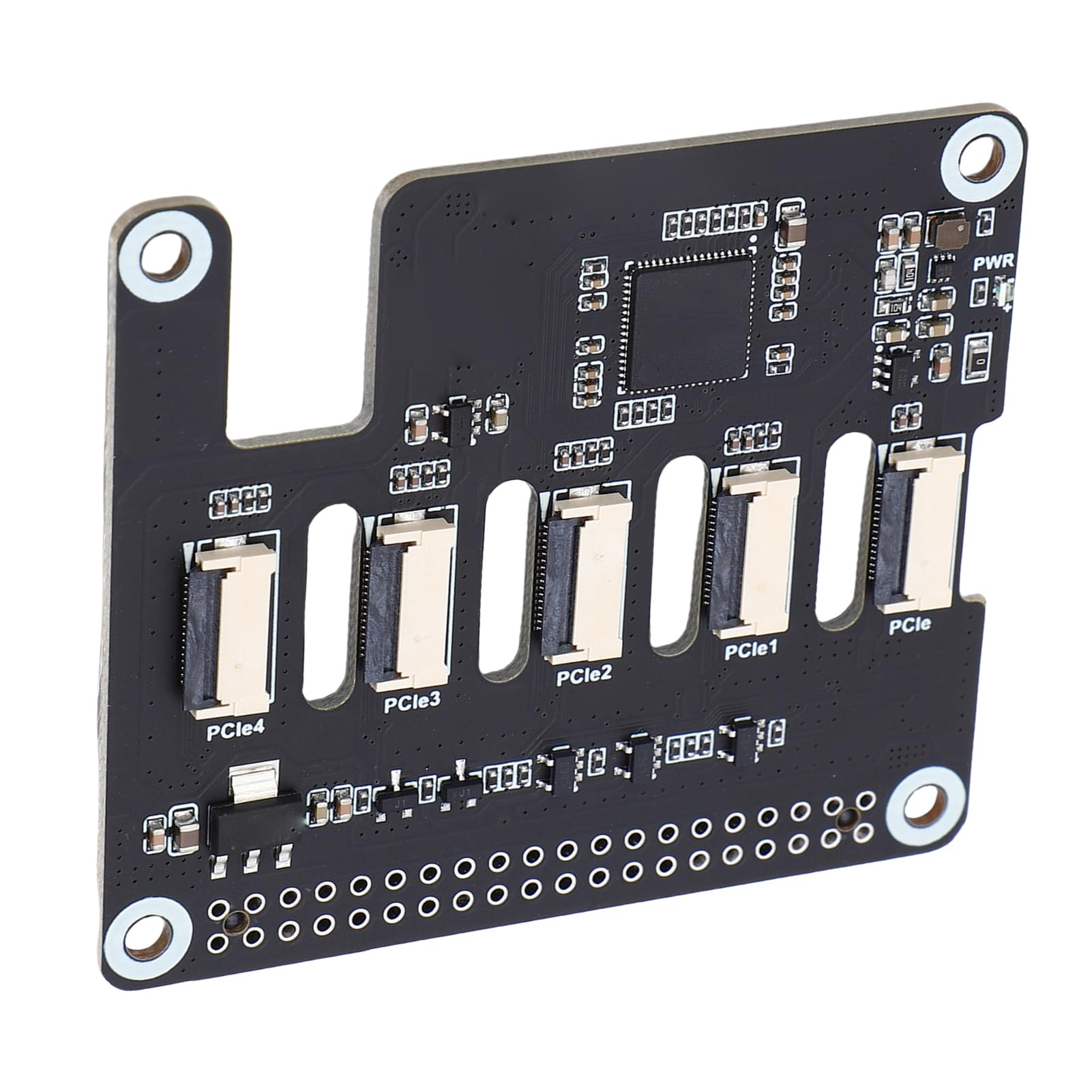 GOWENIC Scheda Adattatore PCIe a 4 PCIe FFC Design Compatto per L'espansione delle funzionalità per RasPi 5 56,5x65 Mm