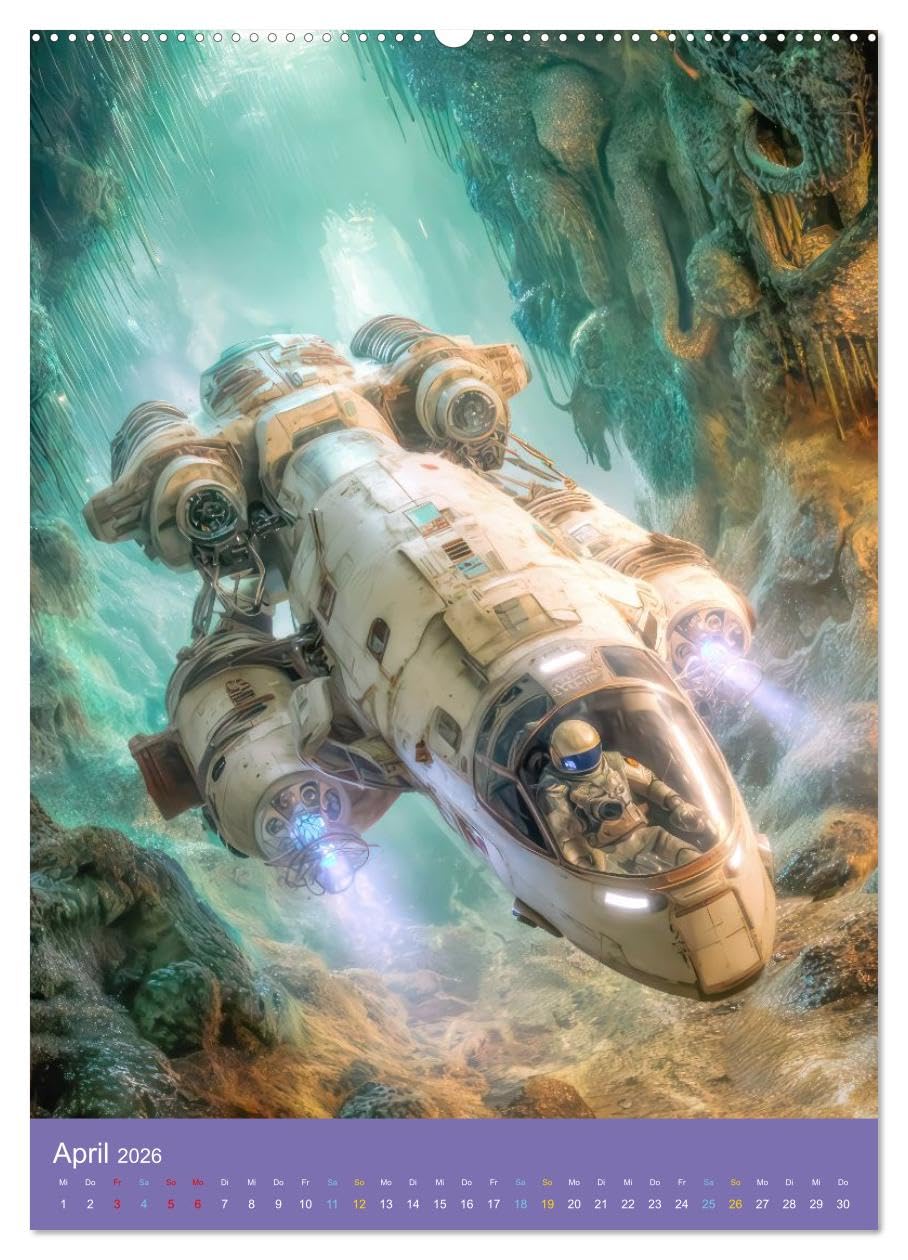 Fantasievoller Science-Fiction - Fantastische Welten (hochwertiger Premium Wandkalender 2026 DIN A2 hoch), Kunstdruck in Hochglanz: Galaktische ... Science-Fiction Fans. (CALVENDO Technologie)