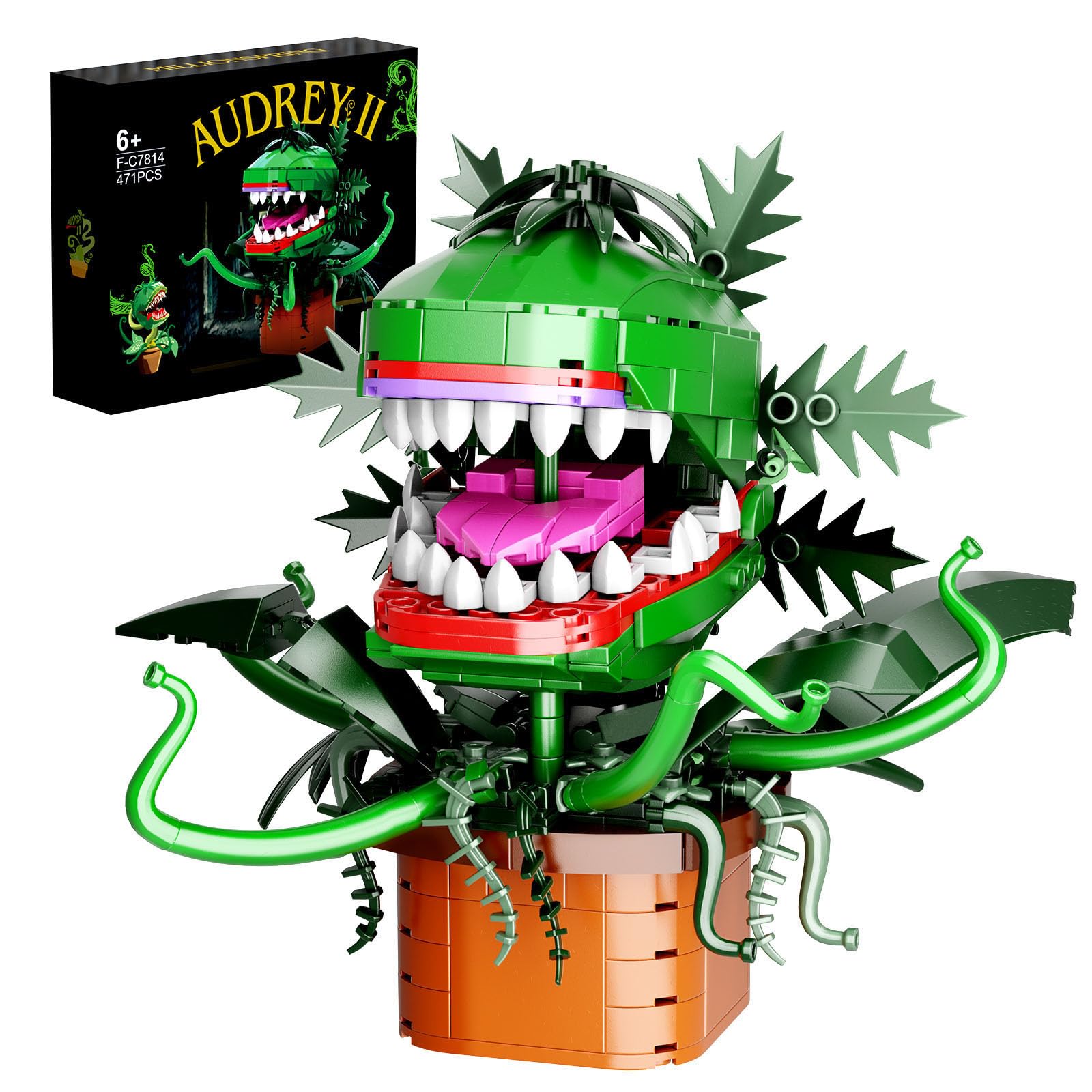 Audrey II Piranha Plant Flowers Building Kit Toys,Botanicals Bonsai Flower