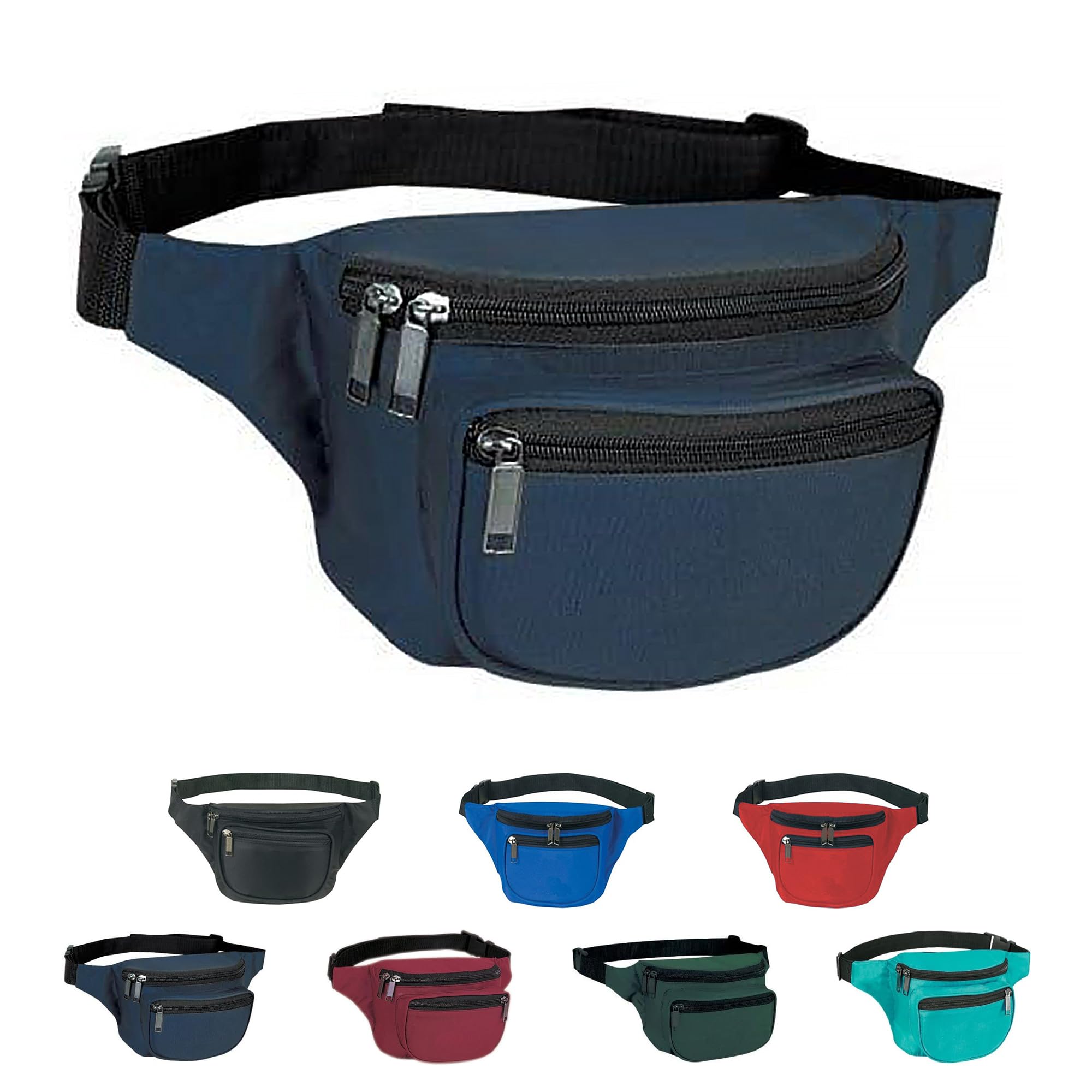 Yens® Fantasybag 3-Zipper Fanny Pack-Navy Blue FN-03