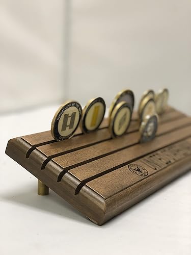 Miniatura 4 de DECOMIL - Soporte para monedas de desafío, vitrina de monedas de 4 filas, soporte de exhibición de monedas con emblema de las fuerzas armadas