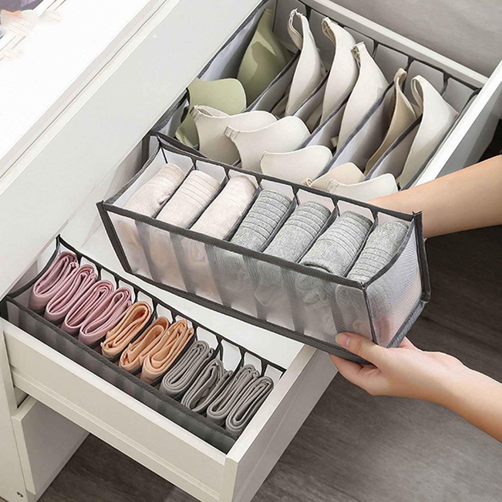 Organizador de Ropa de Closet, Cesta de Almacenamiento de Ropa Interior, Plegable, fácil de Limpiar, Ahorro de Espacio Caja de Almacenamiento for Ropa Interior, Camisetas, almacenamien