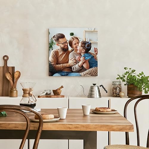 Miniatura 6 de cuesr Impresiones en lienzo personalizadas con tu foto (8 x 8 pulgadas), imágenes de lienzo personalizadas, regalos para familiares, bodas, amigos,