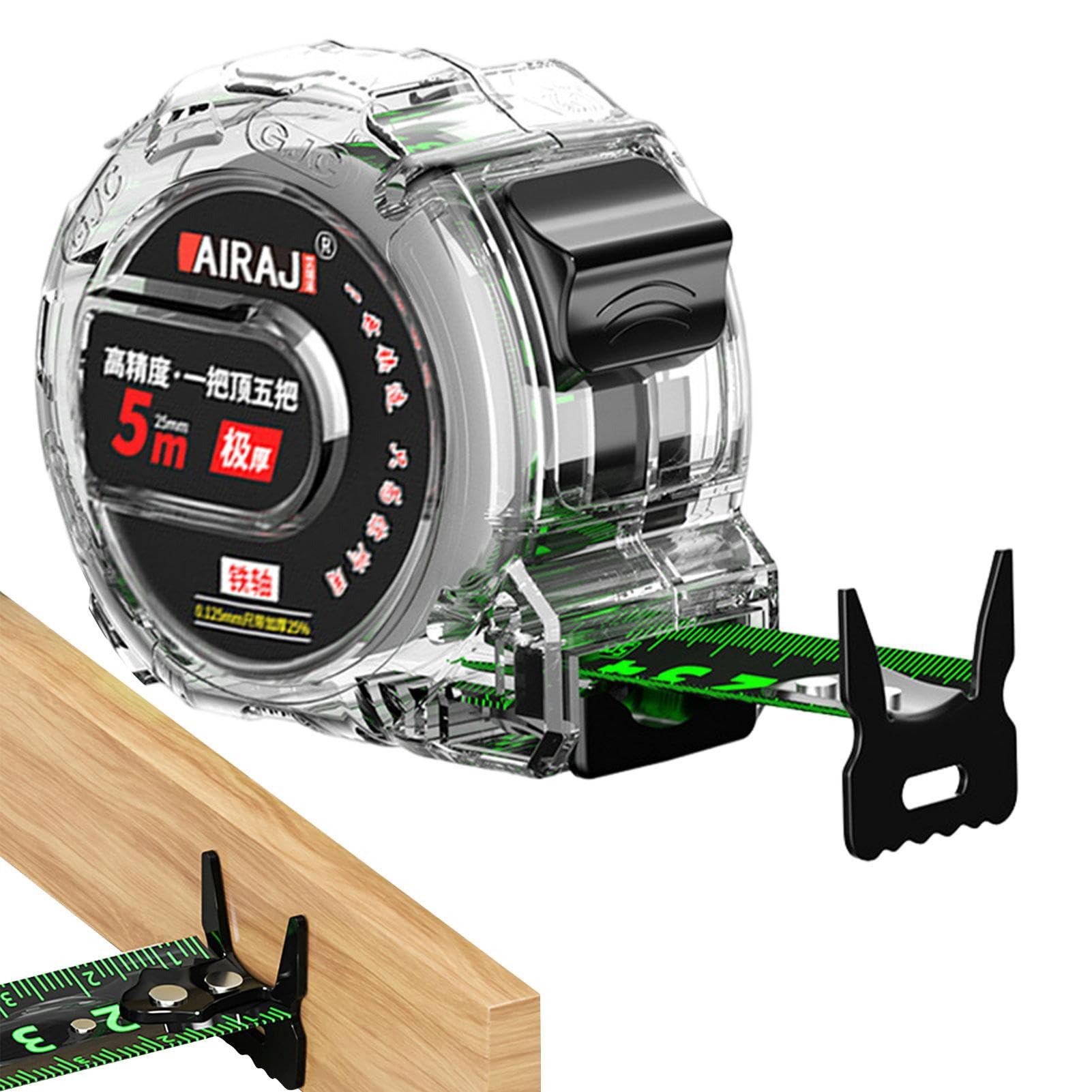 Joyivike A: 5M Upgrade Model [Width 19Mm] Dual Sided Measuring Tape | Dual Sided Transparent Case Tape Measure - Fluorescent Anti Drop Measurement Tape For Height Measuring Projects