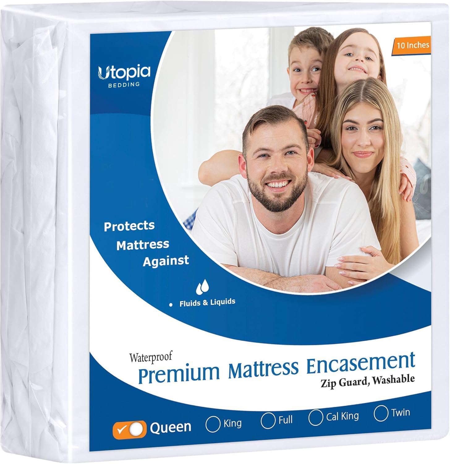 Utopia Bedding Premium Bed Bug Proof Box Spring Encasement - Waterproof Zippered Box Spring Cover - Ultimate Protection Against Insects, Dust Mites - Knitted Box Spring Protector (Queen)