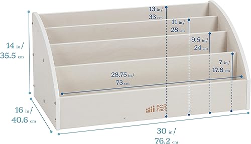 Miniatura 2 de ECR4Kids Exhibición de libros para niños, estantería para principiantes, lavado blanco