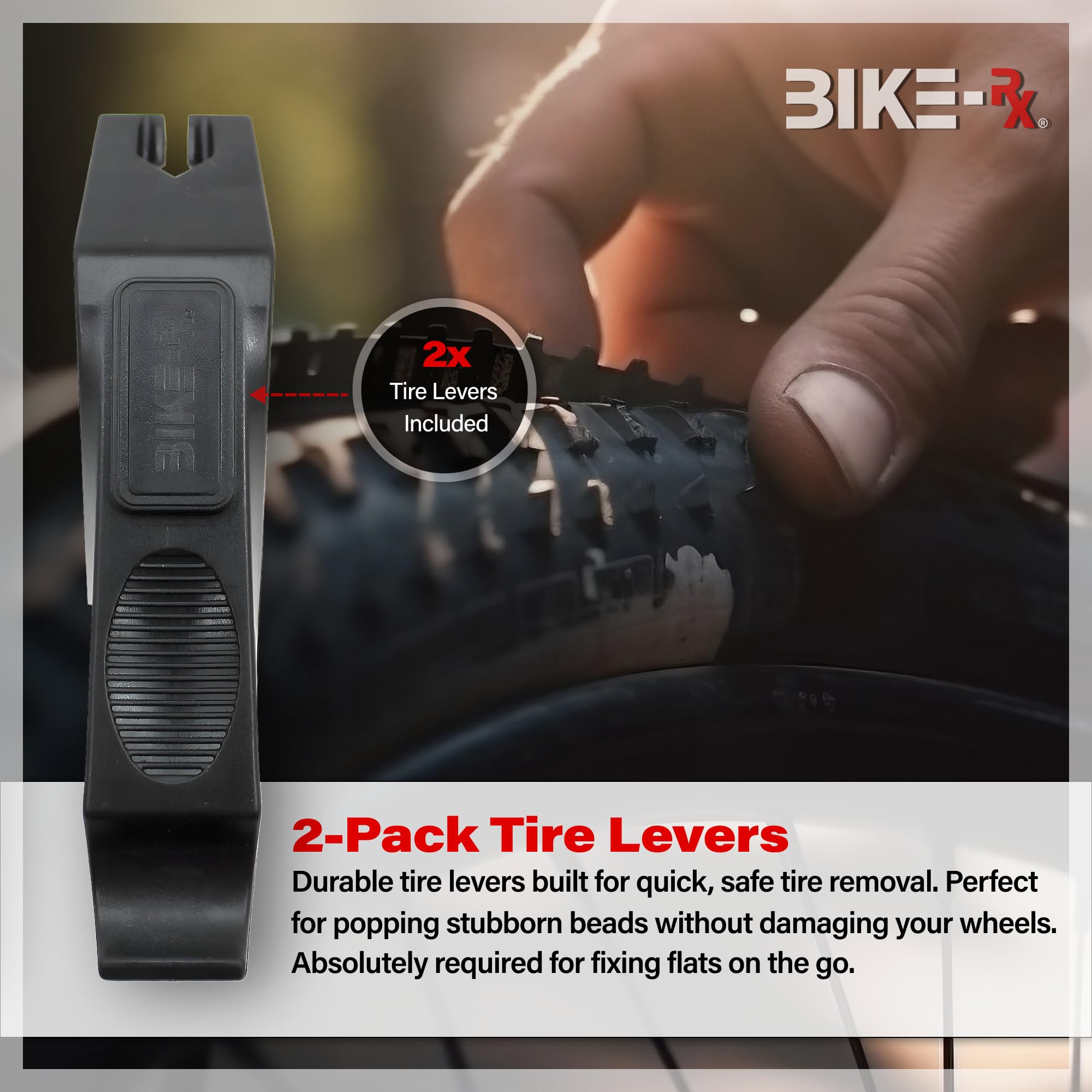 Bike Rx Bike Repair Kit Tool Bag – 16-in-1 Multitool, 120PSI Mini Pump, Tire Levers, Patches, Easy Bike Maintenance Kit for BMX, Road, Mountain, & E-Bikes, Portable Tool Kit for Emergencies & Repairs