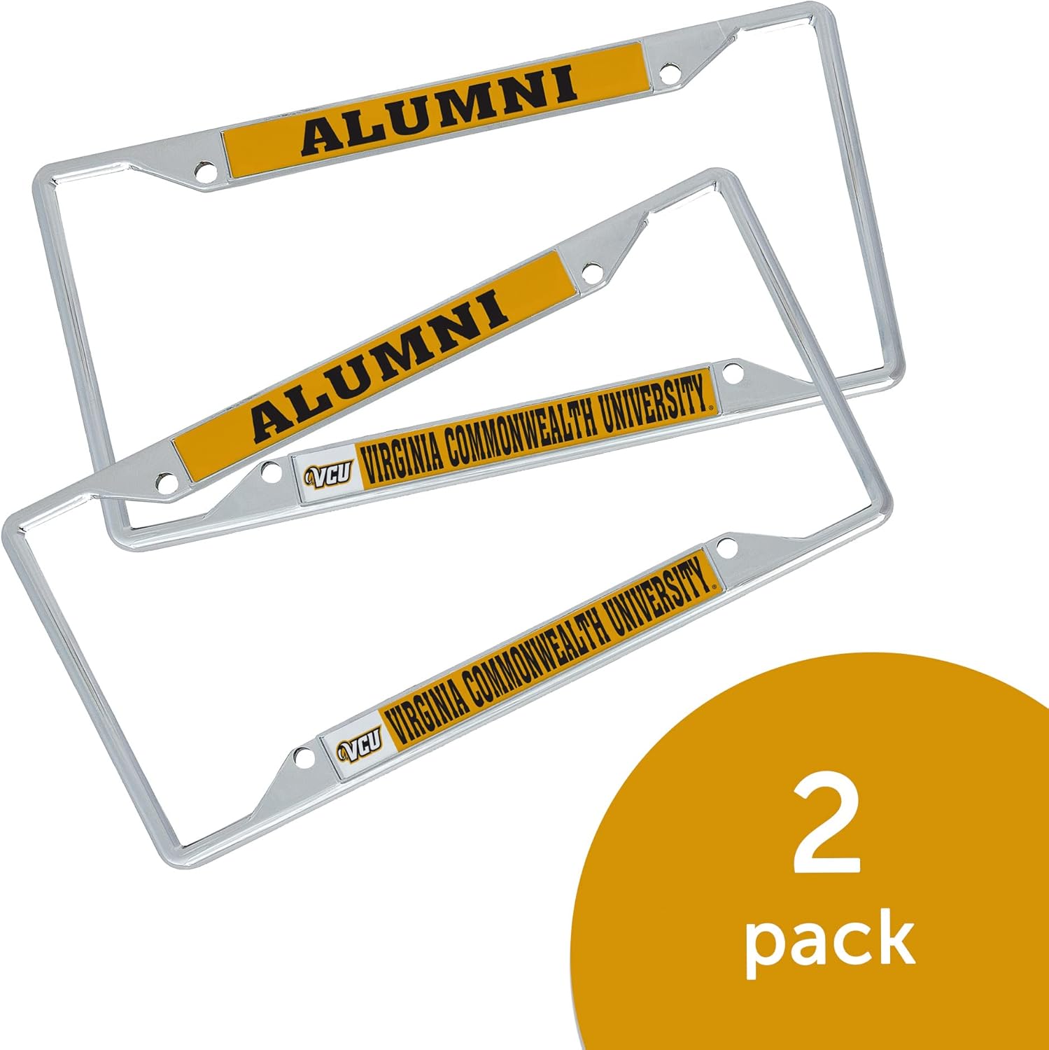 Desert Cactus Virginia Commonwealth University Car Accessories Metal License Plate Frame for Front or Rear of Car (Alumni 2 Pack)