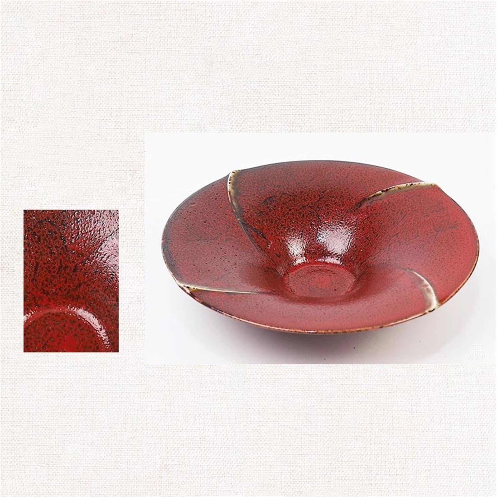 Bandeja decorativa Plato de goteo de cerámica china, platillo artístico de flores