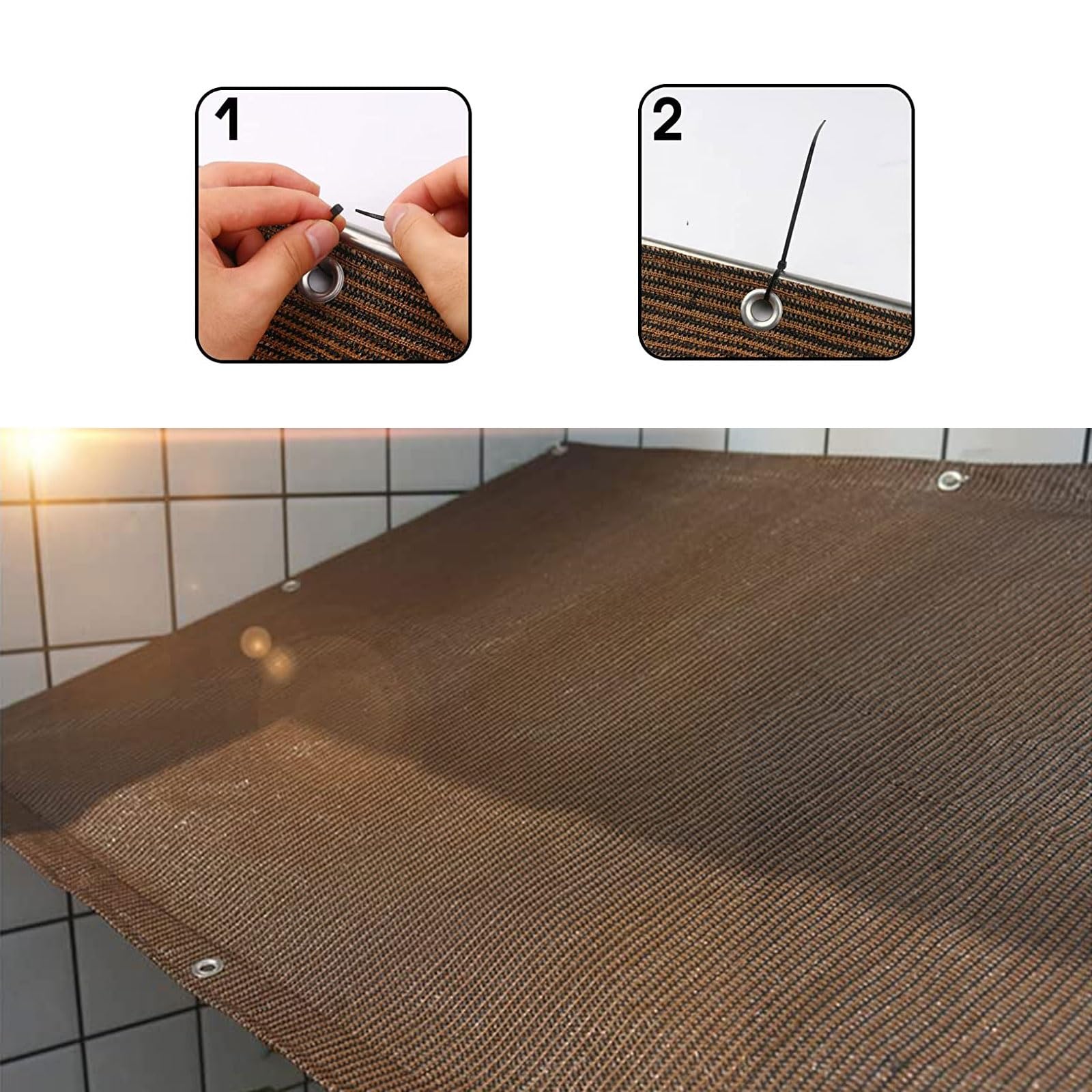 Markiza chroniąca przed słońcem 1.2 x 10 m HDPE 95% blok UV Parawan Altana Pergola Odporny Trwały Idealny na Backyard Lawn Garden, Niebieski