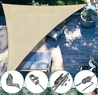 Vista 5 de SunnyRoyal Kit de accesorios para toldo con cuerda de alambre de tensión de 18 pies para parasol triangular, juego de accesorios para jardín al aire