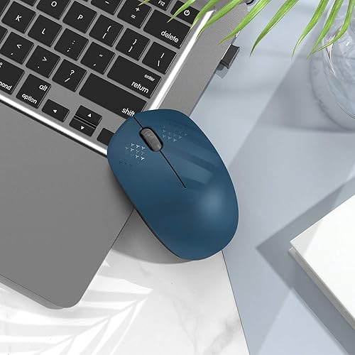 Miniatura 7 de seenda - Mouse inalámbrico, mouse silencioso de 2.4 GHz con receptor USB, mouse portátil para computadora, tablet, laptop o Notebook, azul y negro