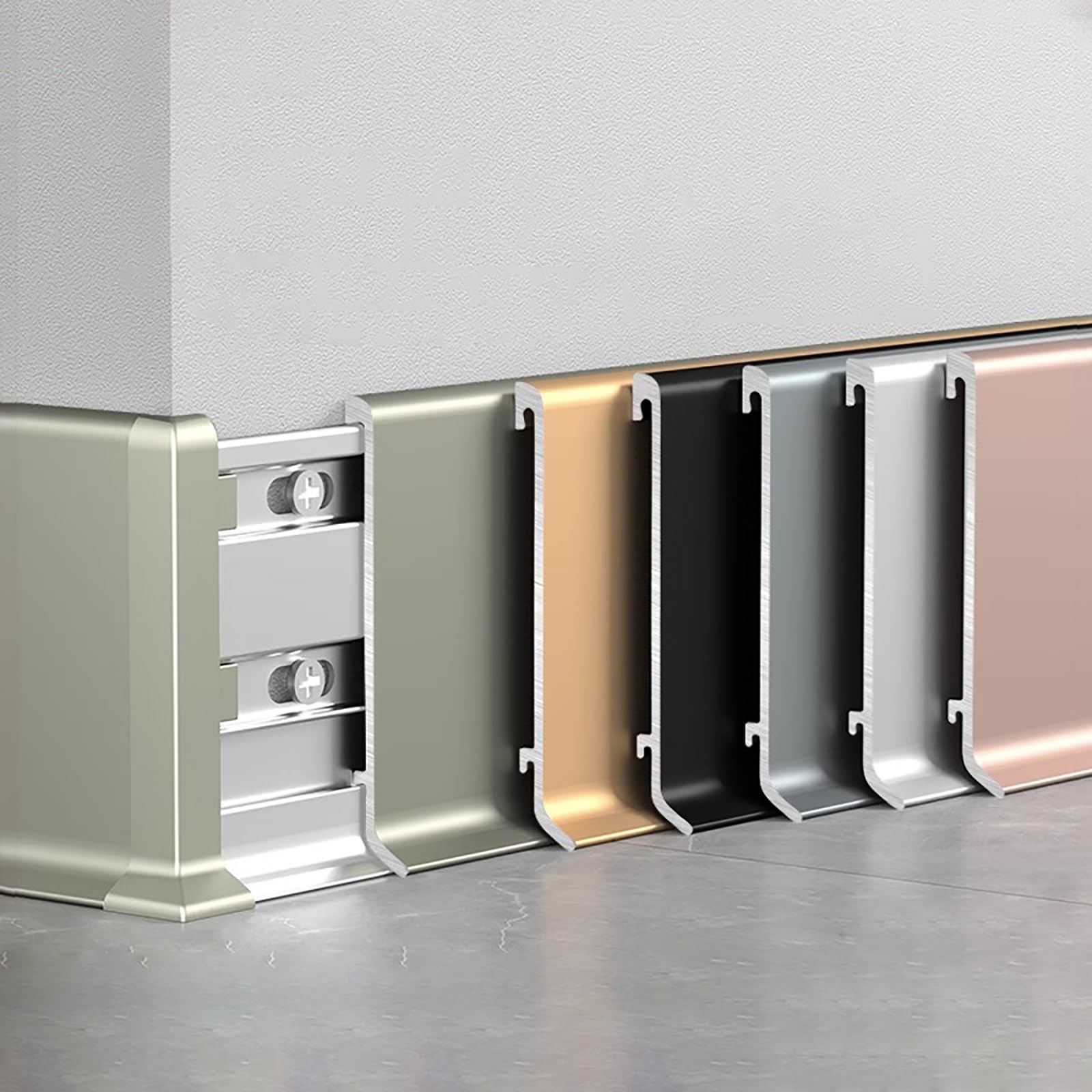 Laminate Skirting Board Cover Aluminum Beading for Modern Home Décor and Interior Renovation