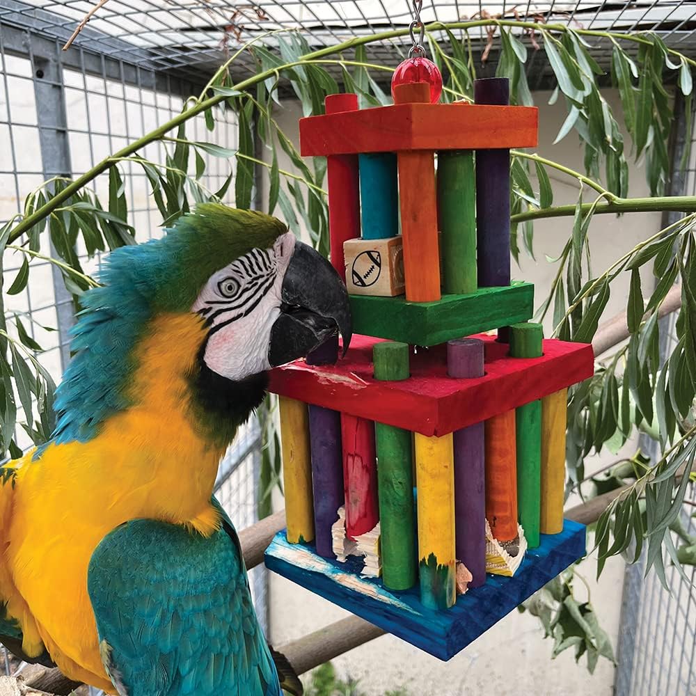 Northern ParrotsJail Break Foraging Parrot Toy - Chewable Wooden Parrot Toy for Medium and Large birds