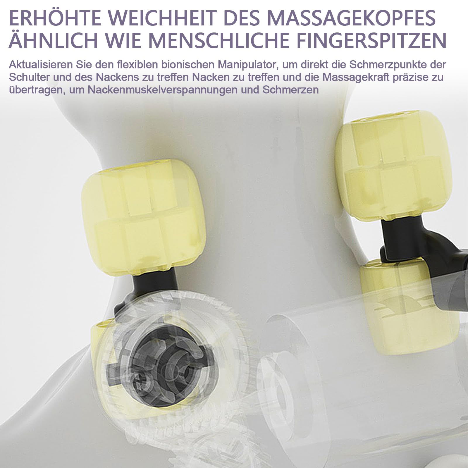 Massaggiatore per spalle e collo con calore, massaggiatore Shiatsu con massaggio 6D di tessuti profondi, con 6 testine massaggianti in silicone, massaggiatori elettrici per schiena, gambe