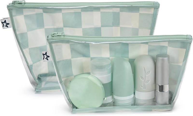 Tiny Twinkle Necessaires organizadoras para bolsa de bebê, Pacote com 2, Sage Checkers