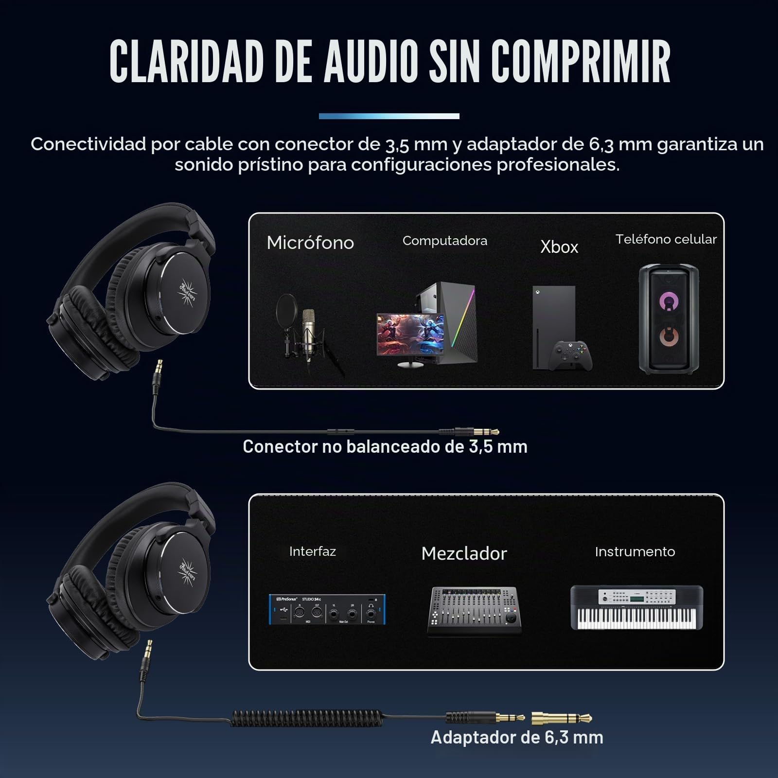 Linsoul Kiwi Ears Division Auriculares Over Ear, Cascos de Monitorización con Controlador Dinámico de 40mm, Auriculares Gming con Cable, Cascos DJ para Músicos Profesionales Ingenieros (Plateado)