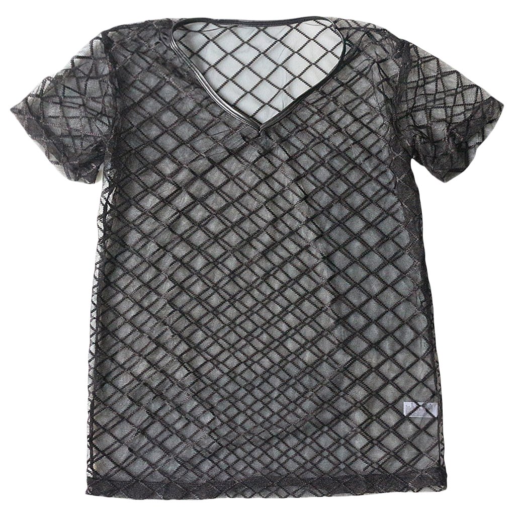 Men Mesh Sheer Short Sleeve T-Shirt Tight Muscle Fit Undershirt XL Blk|Clothing Shoes & Accessories | Mens Clothing | Underwear-image-42
