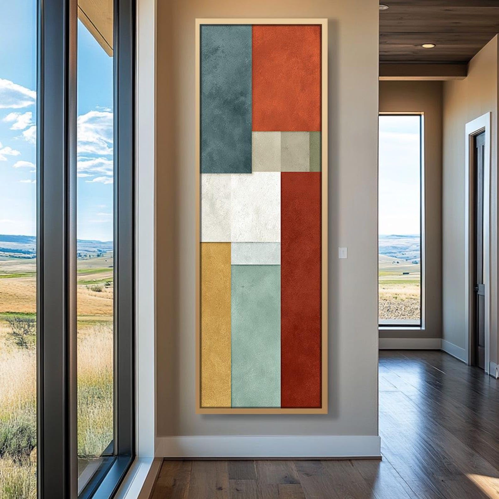 XBTYKPB Long Vertical Contemporary Print Tall Narrow Canvas Wall Art for Dining Room, Living Room, Bedroom, Long Narrow Artwork(65x195cm/Frameless)
