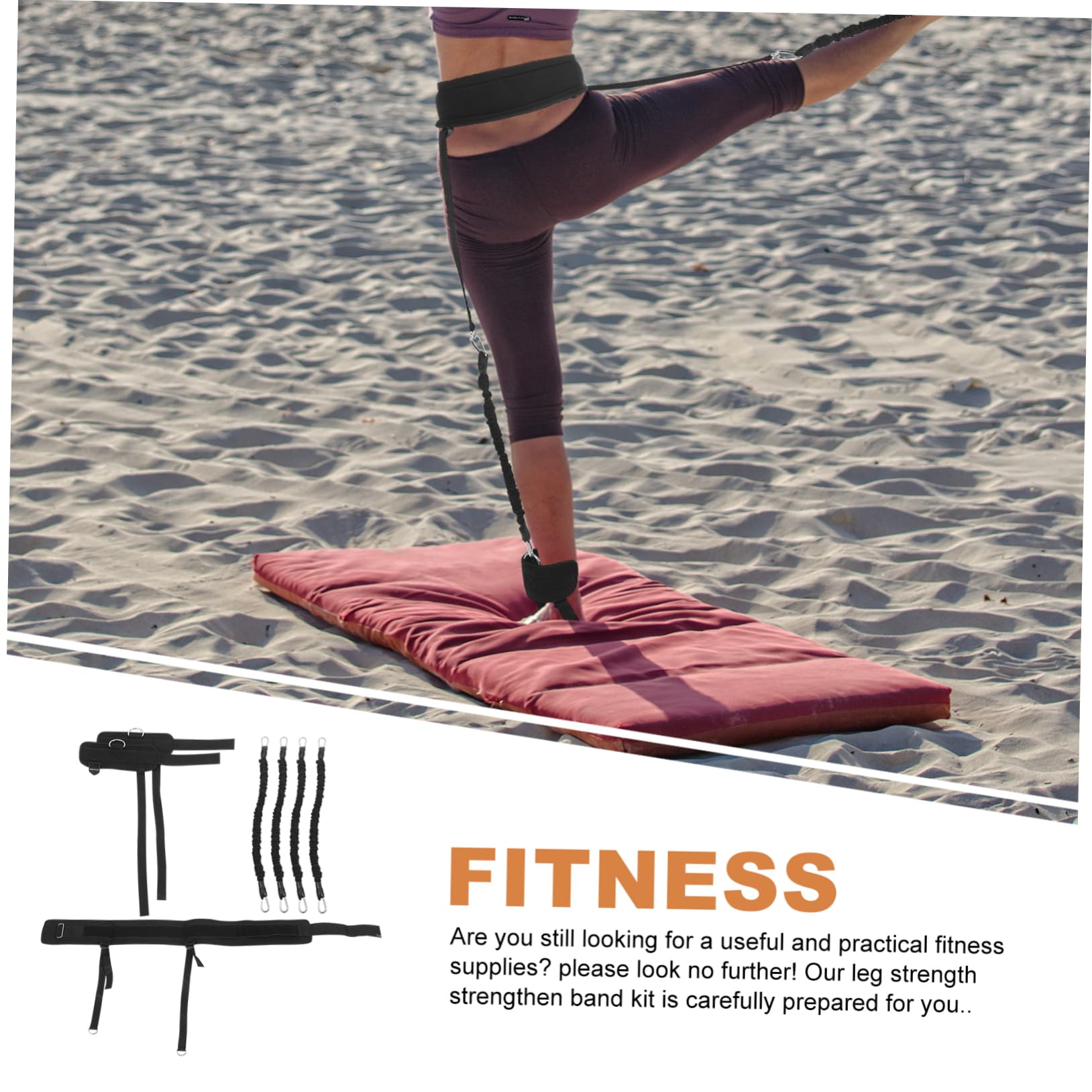 ibasenice 1ensemble Bandes De Résistance pour Entraînement Équipement De Fitness pour Jambes avec Sangles De Cheville Portables Accessoires à Et Salle De Sport