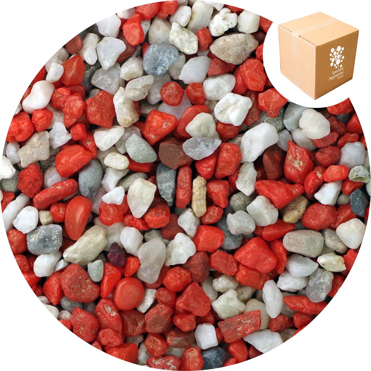 Specialist Aggregates ® - 4kg Fish Tank Gravel - Natural/Octopus Orange Decorative Gravel/Stones | Aquarium | Terrarium | Home | Garden | Vase | Art | Craft | 11 COLOURS | UK Manufacturer